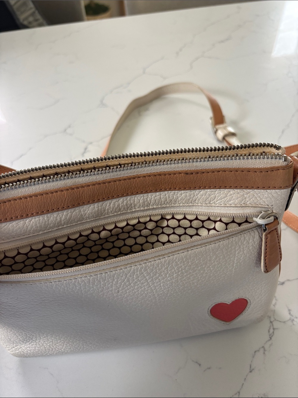 Brighton Heart Patch Crossbody Bag - Cream - Picture 8 of 9